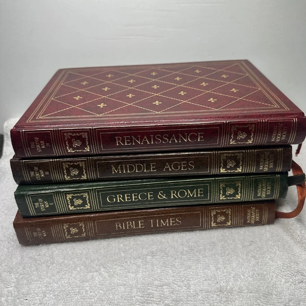 National Geographic The Story of Man 4 Book Set Bible Times Greece Rome History